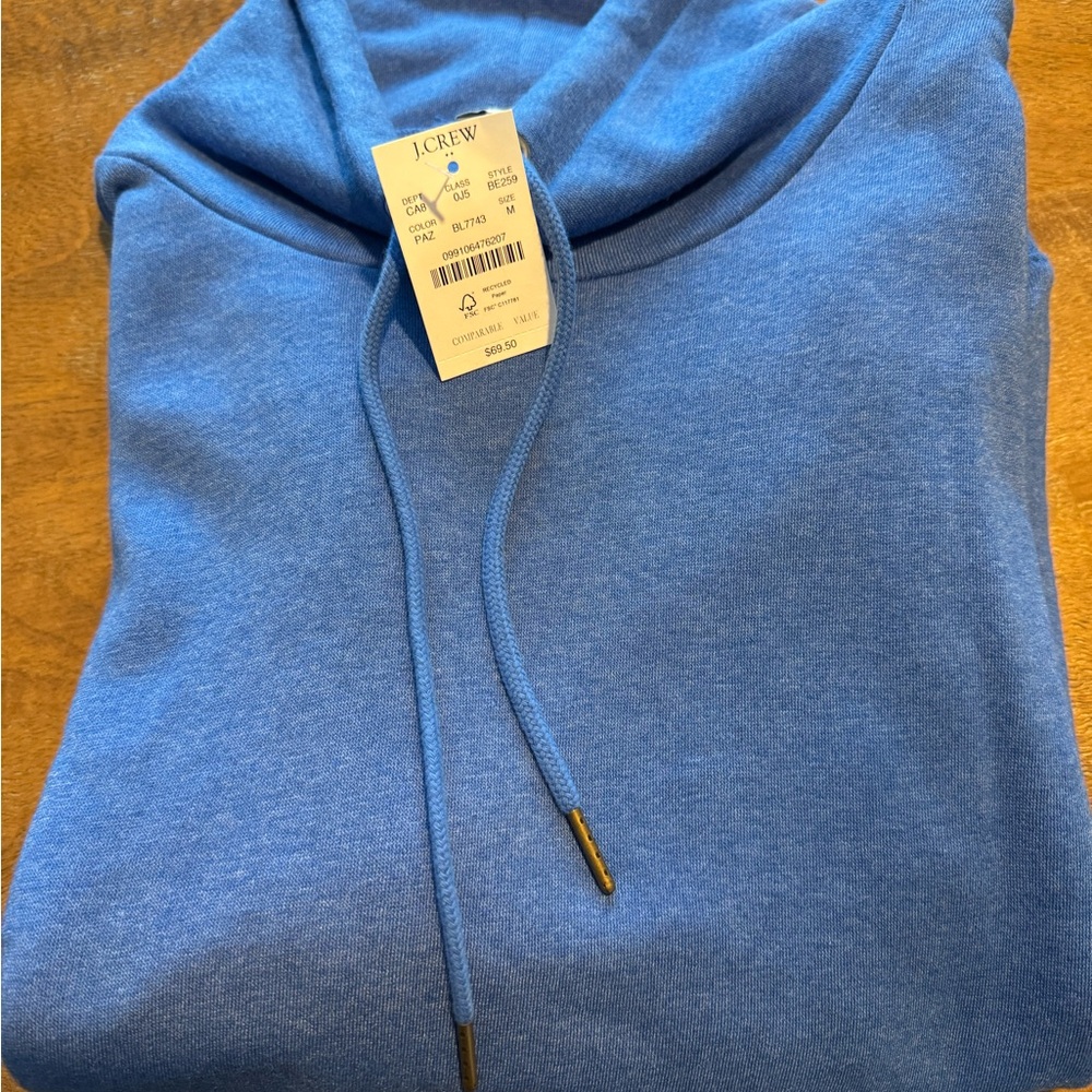 NWT J Crew Cozy Blue Hoodie - Picture 9 of 9